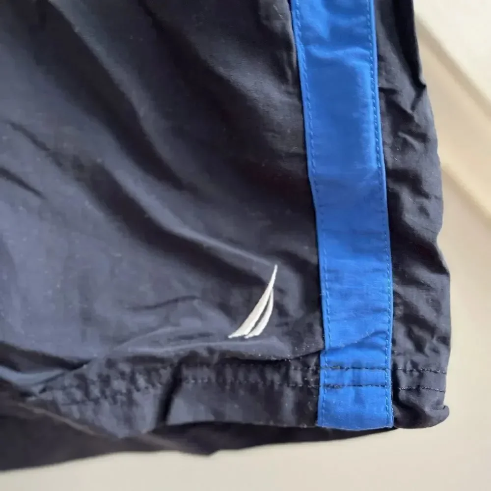 Nautica Classic Blue Nylon Swim Trunks sz XL EUC